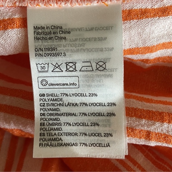 LEMLEM X‎ H&M LONG ORANGE/ WHITE LYOCELL SHIRT BEACH
COVERUP M/L - Picture 7 of 7